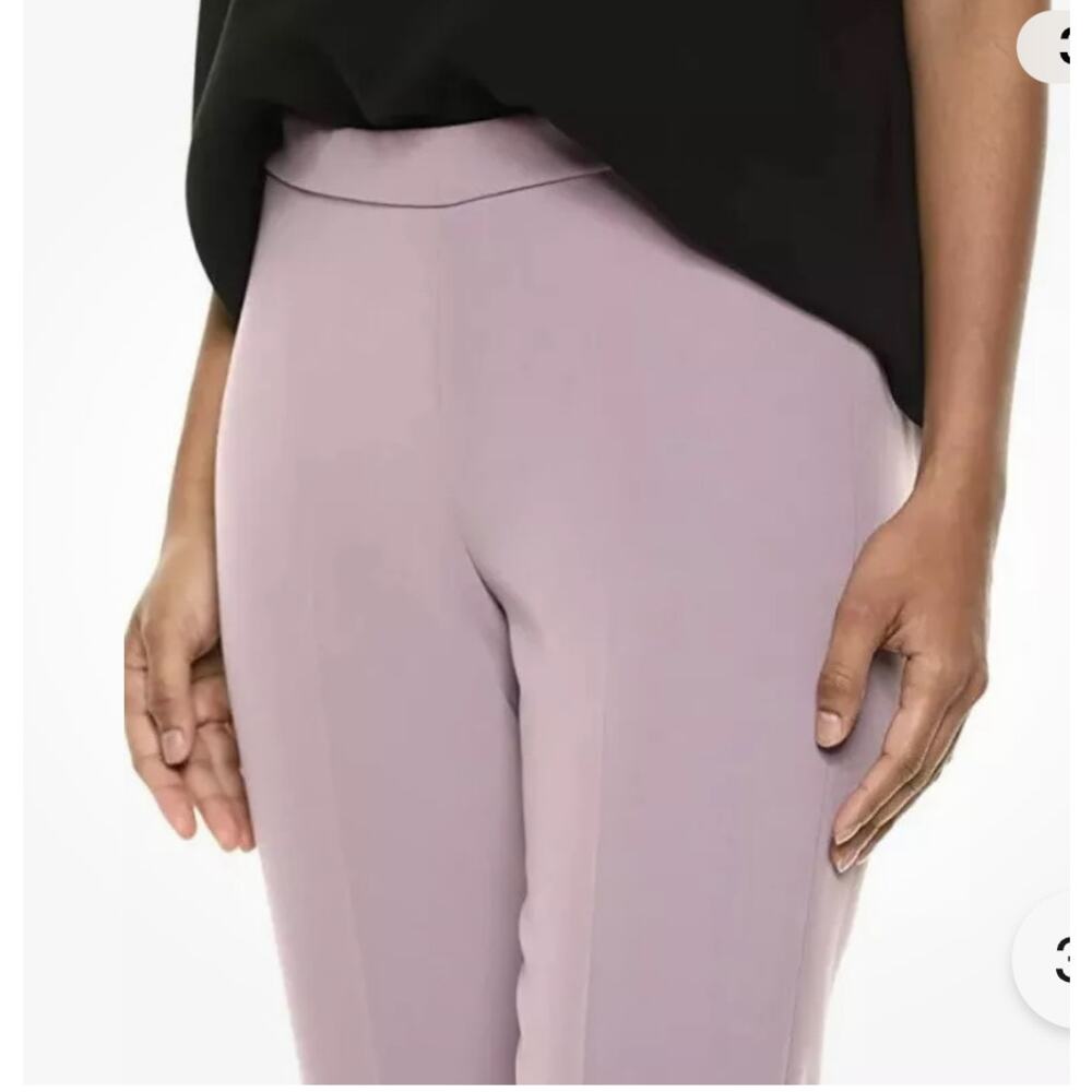 Theory Basic Pull On Classic Crepe Pants Lilac 4 - image 3